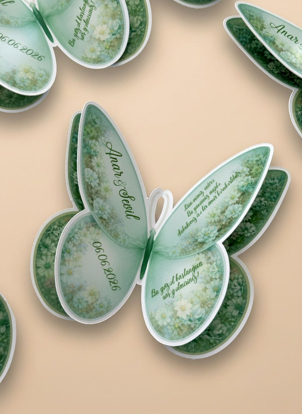 Butterfly Wedding Favor Cards – Personalized Chocolate — Chocoodad Baku