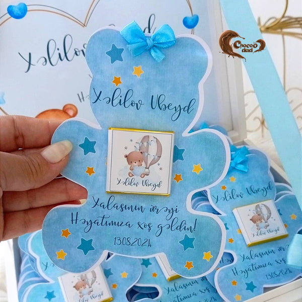 Welcome Baby Boy Chocolate Box – 50 Pieces in Blue Design