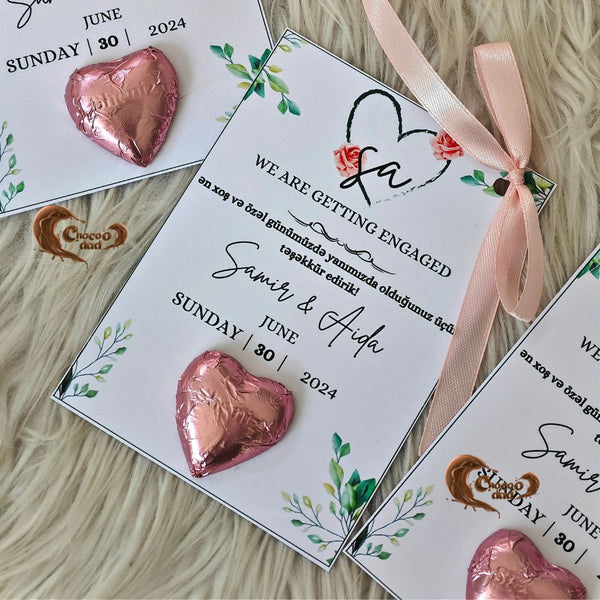 💍 We Are Getting Engaged - Pink Engagement and Wedding Day Chocolate Cards