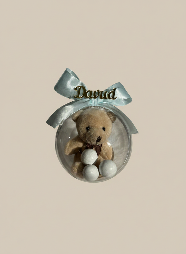Teddy Bear Plush Newborn Bonbon Gift Set — Baby Boy Welcome Favour — Chocoodad Baku
