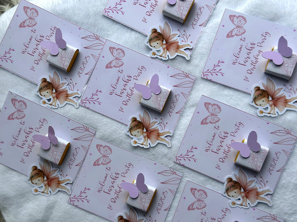 Boho Fairy 1st Birthday Chocolate Card — Butterfly & Gold Chocolate — Chocoodad Baku