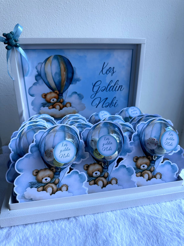 Cute teddy bear girl for welcome baby girl chocolate — Chocoodad Baku
