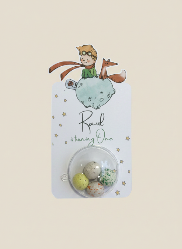 The Little Prince Birthday Bonbon Card — Speckled Egg Dome Favour — Chocoodad Baku