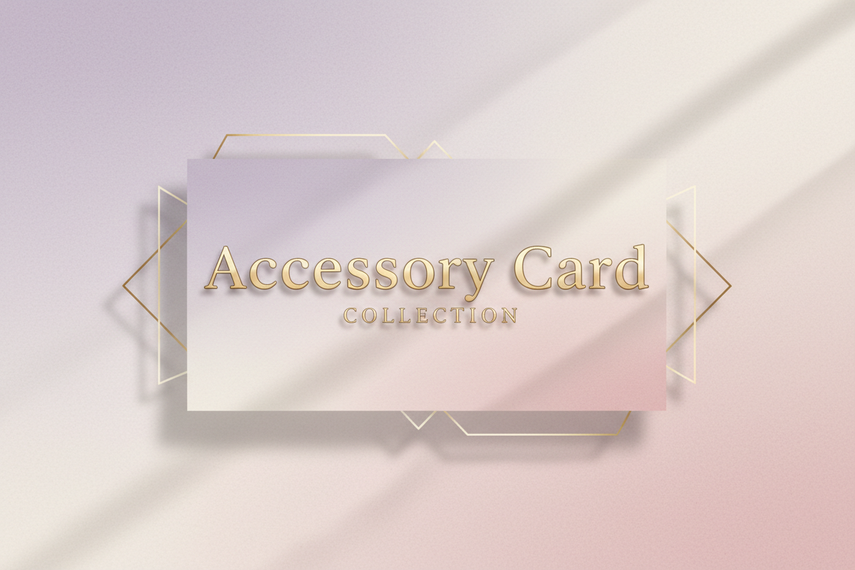 accessory card and gifts with chocolates