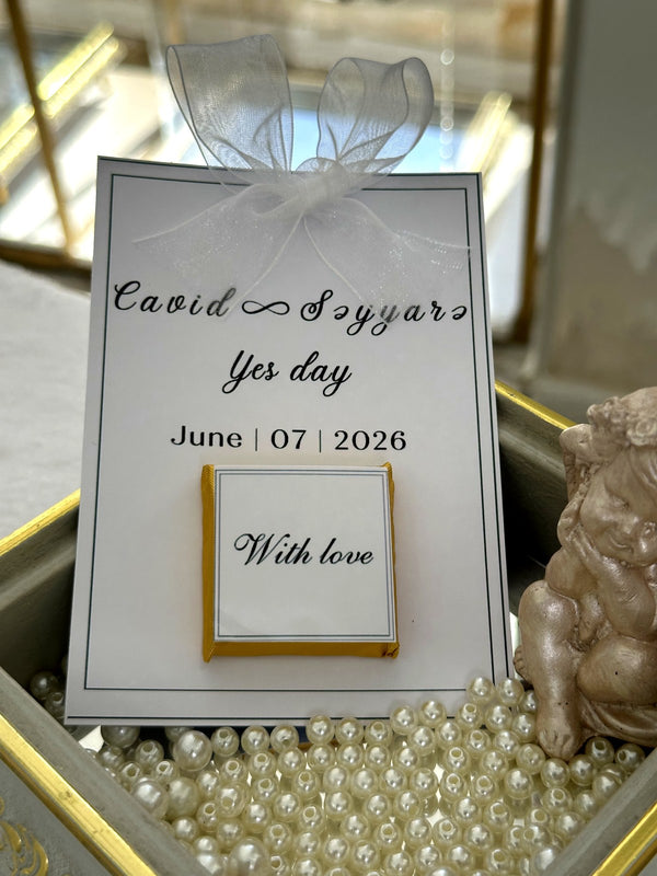 Engagement Favor Cards – Personalized Chocolate – Design 3 — Chocoodad Baku