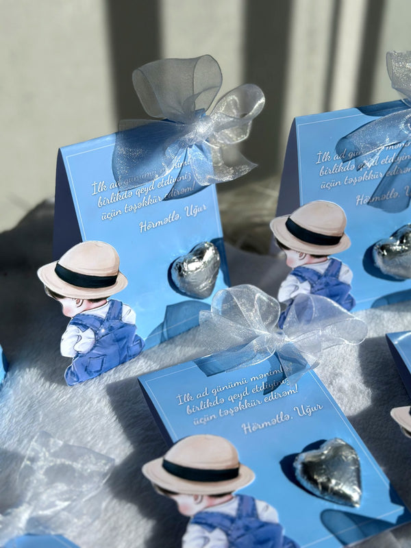 Cute Baby Boy 1st Birthday Party – Personalized Chocolate — Chocoodad Baku