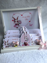 Bunny Baby Welcome (30 Chocolate Cards & Box) – Personalized Chocolate — Chocoodad Baku