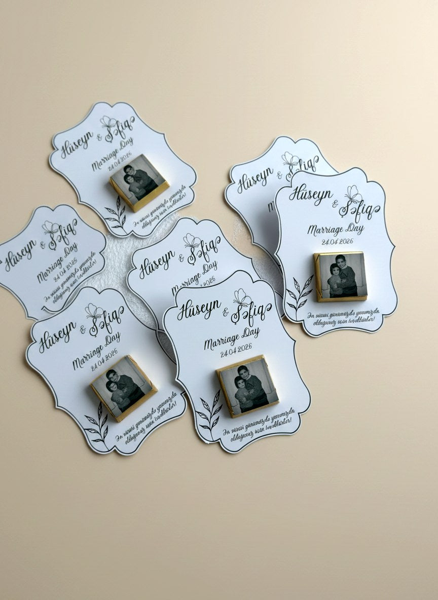 Floral Wedding & Marriage Day Chocolate Cards – Personalized Chocolate — Chocoodad Baku