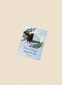 Personalized Engagement Chocolate Favor Cards with Dired Flowers — Chocoodad Baku