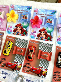 Lightning McQueen 6th Birthday Favor Cards – Car toy & Hair Brooch included — Chocoodad Baku