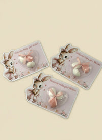 Bunny Baby Welcome Favor Cards – Personalized Chocolate – Design 2 — Chocoodad Baku