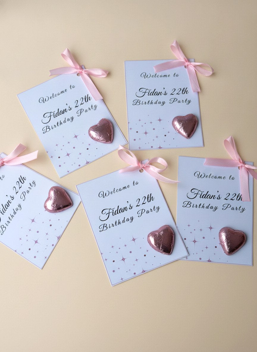 22th Birthday Party Chocolate Favor Cards – Personalized Chocolate — Chocoodad Baku