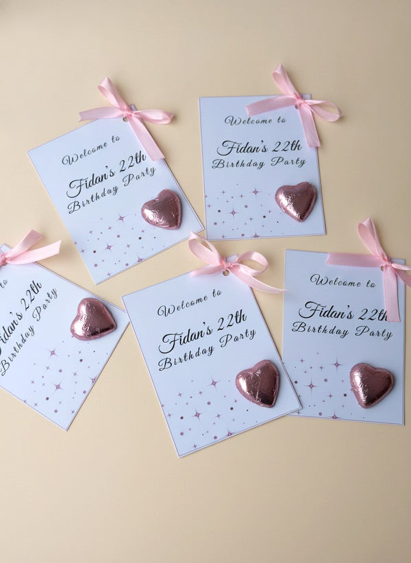 22th Birthday Party Chocolate Favor Cards – Personalized Chocolate — Chocoodad Baku