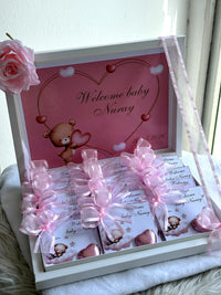 Teddy Bear Baby Welcome (24 Chocolate Cards in Box) — Chocoodad Baku