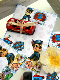 Paw Patrol 3rd Birthday Favor Cards with Gifts attached — Chocoodad Baku