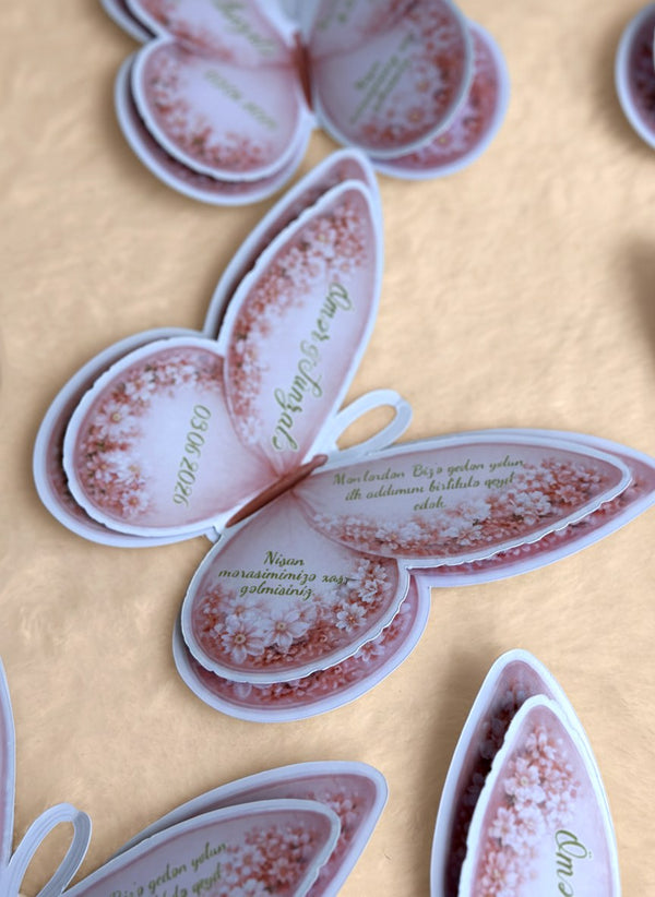 Floral Pink Engagement Favor Cards – Personalized Cards — Chocoodad Baku