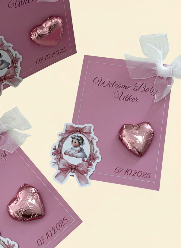 Baby Welcome Favor Cards – Personalized Chocolate — Chocoodad Baku