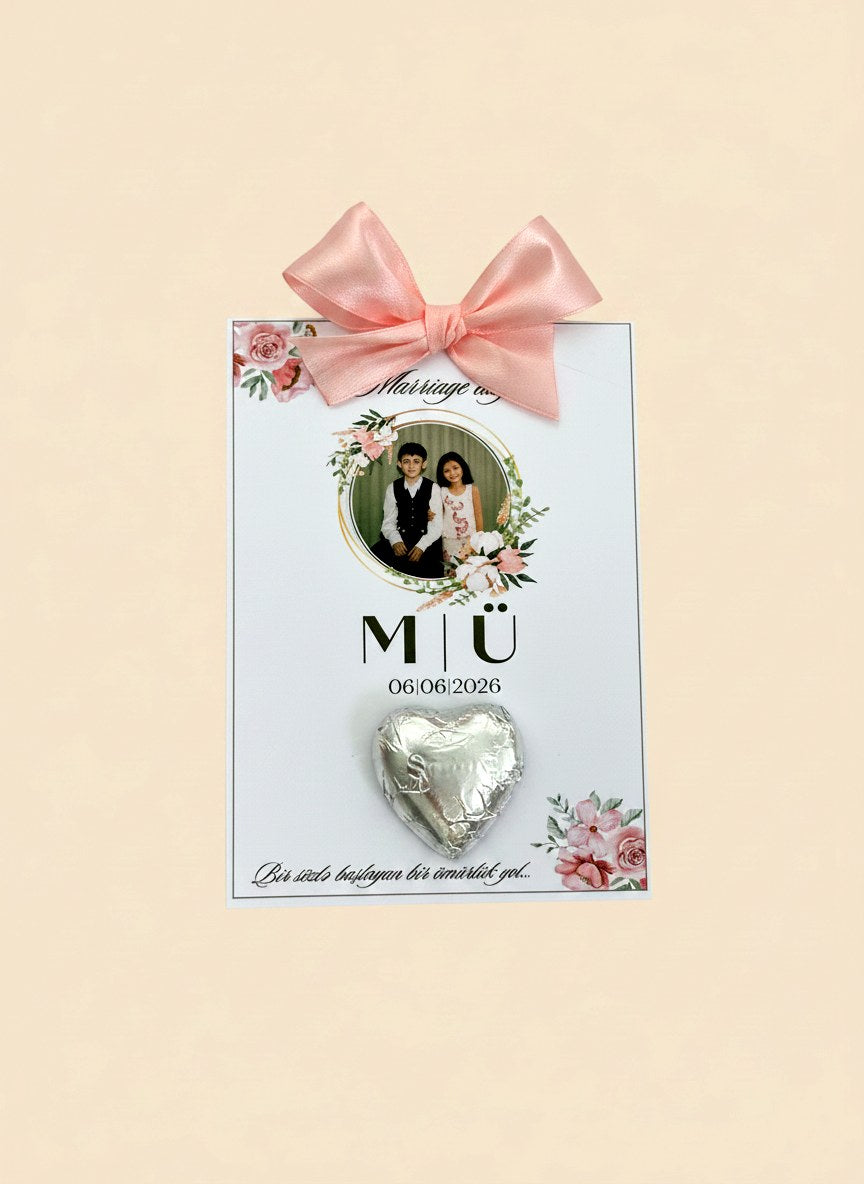 Engagement Favor Chocolate Cards – Personalized Chocolate — Chocoodad Baku