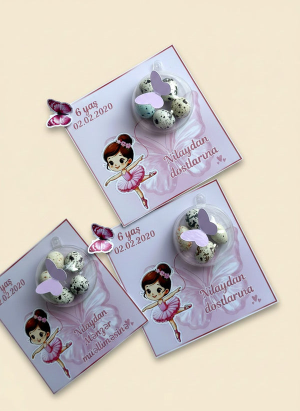 Ballerina designed 6th Birthday Favor Cards – Personalized Chocolate — Chocoodad Baku