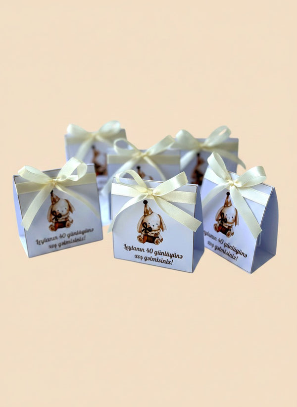 Bunny 40-Day Baby Favor Cards – Personalized Chocolate – Design 2 — Chocoodad Baku