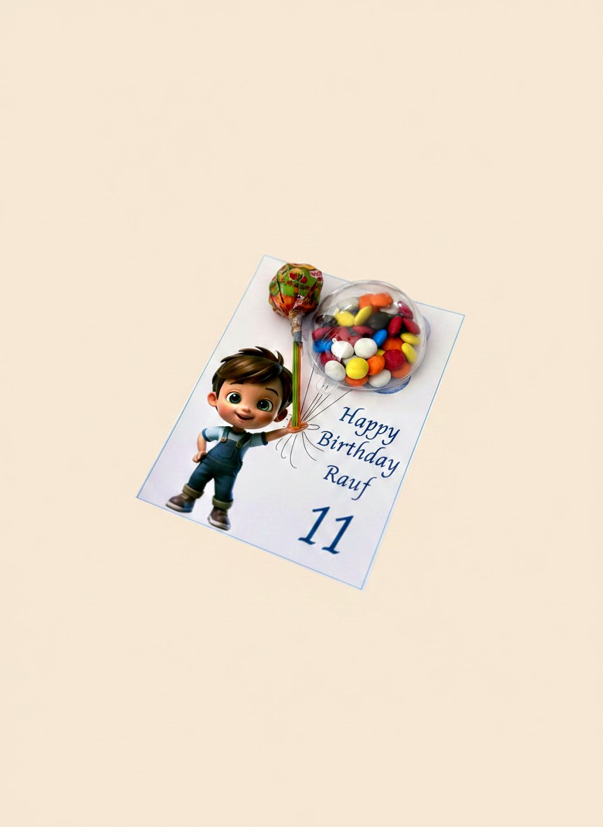 Birthday Boy Favor Cards – Personalized Chocolate — Chocoodad Baku