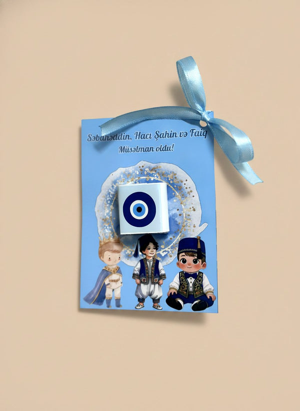 Evil Eye Sünnət Favor Cards – Personalized Chocolate — Chocoodad Baku