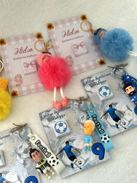Football & Pom Pom 9th Birthday Favor Cards with Gifts attached – Personalized Chocolate — Chocoodad Baku