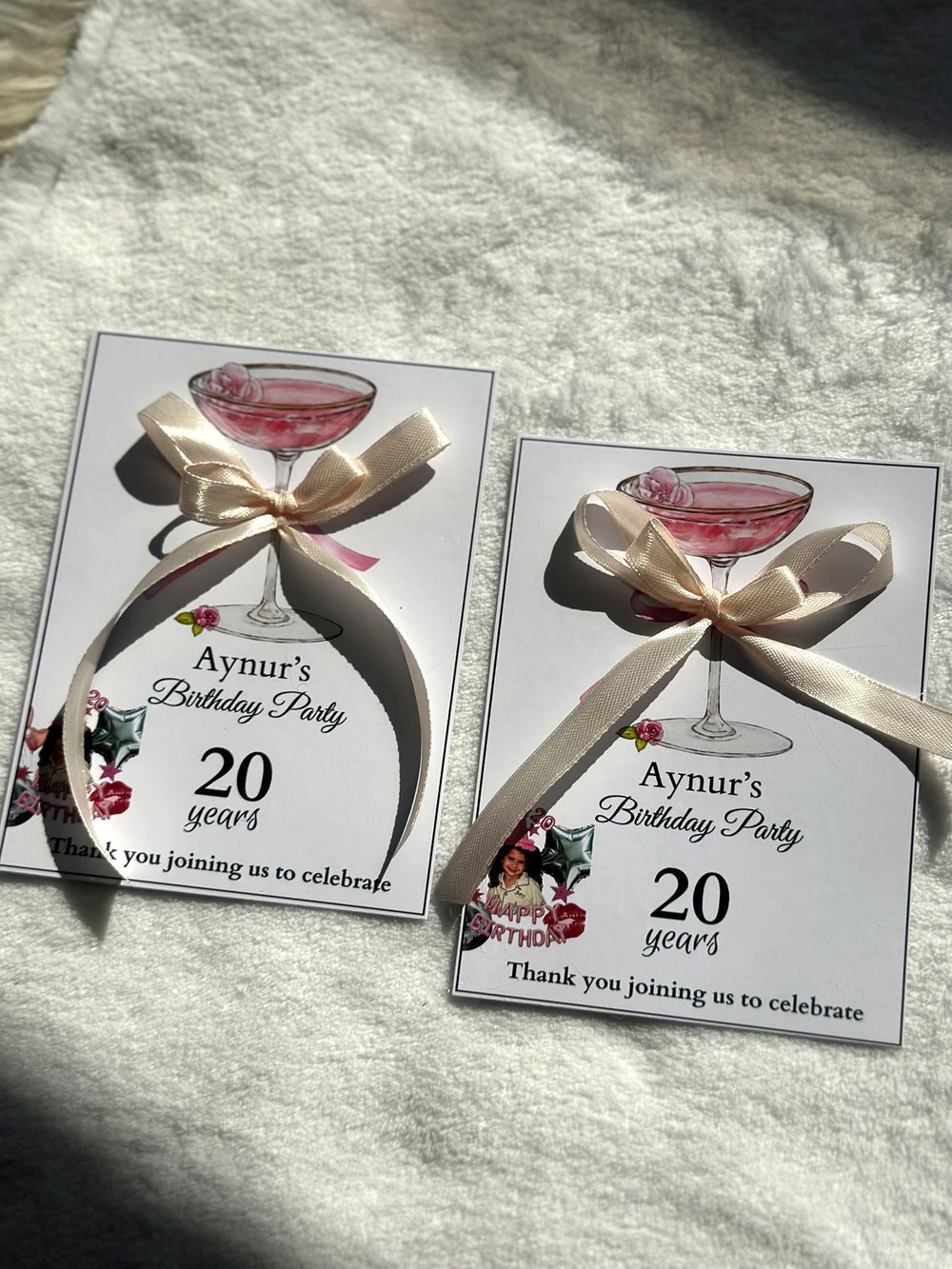 Floral 20th Birthday Favor Cards – Personalized Chocolate — Chocoodad Baku