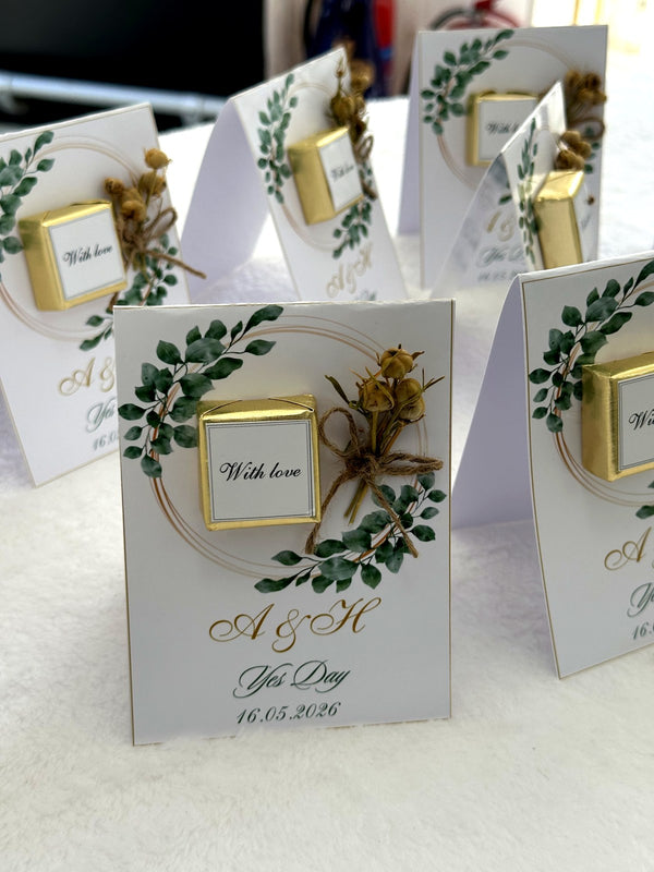 Floral Yes Day Favor Cards – Personalized Chocolate – Design 2 — Chocoodad Baku