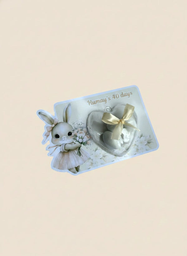 Bunny 40-Day Baby Favor Cards – Personalized Chocolate — Chocoodad Baku