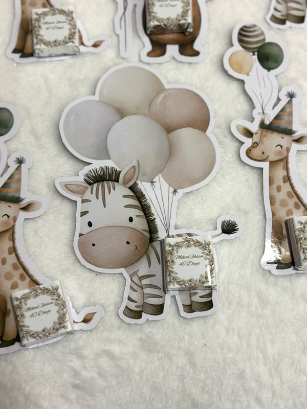 Safari designed Baby Welcome Favor Cards – Personalized Chocolate — Chocoodad Baku