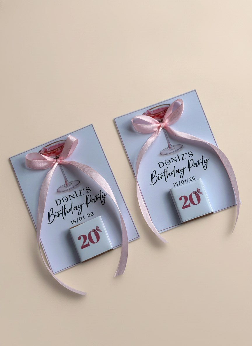 20th Birthday Favor Cards – Personalized Chocolate — Chocoodad Baku