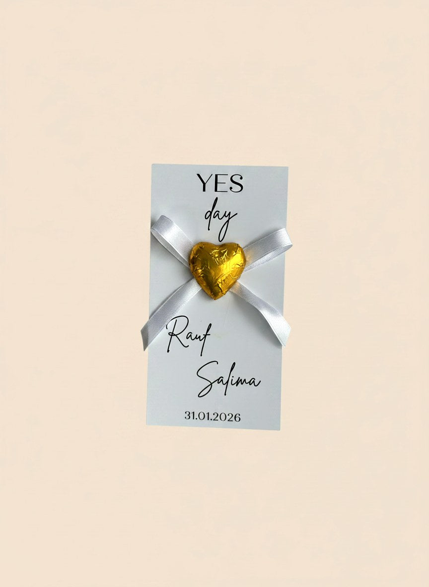 Engagement & Yes Day Chocolate Favor Cards – Personalized Chocolate — Chocoodad Baku