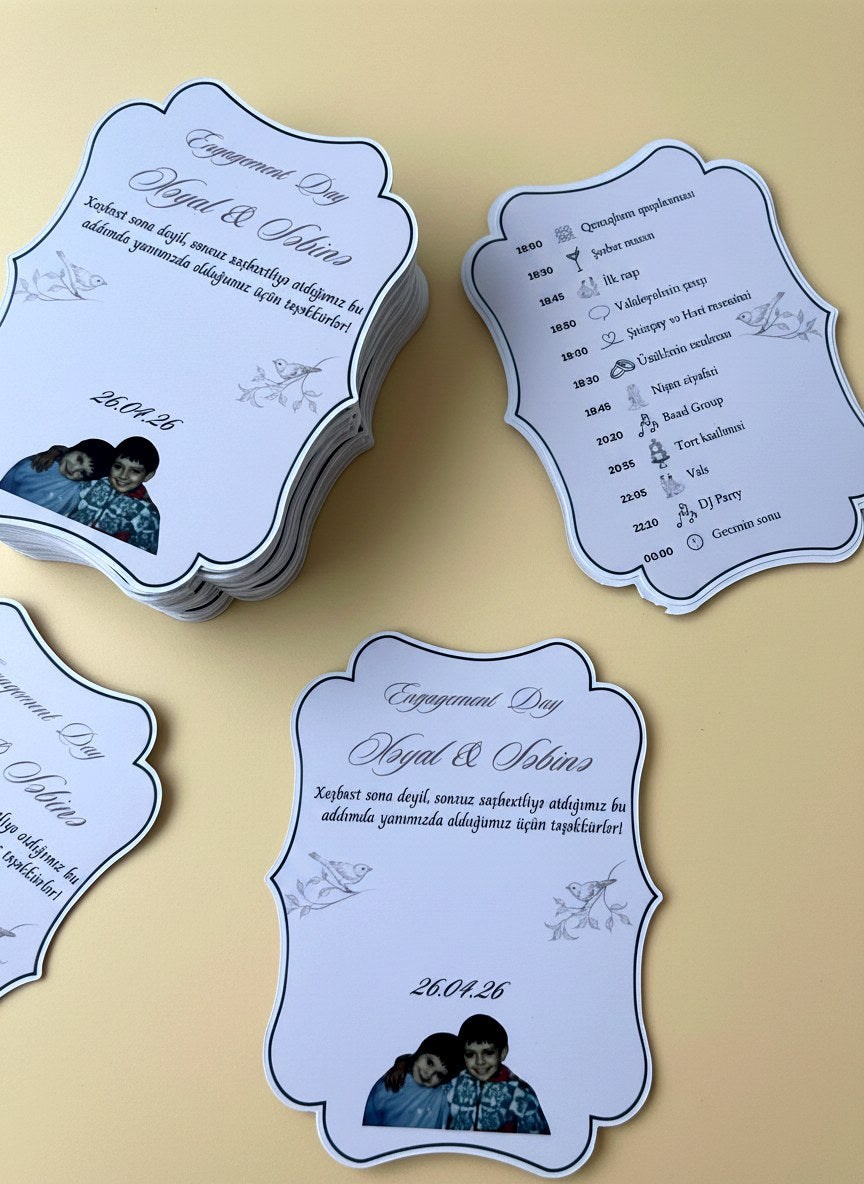 Floral Engagement Favor Cards — Chocoodad Baku