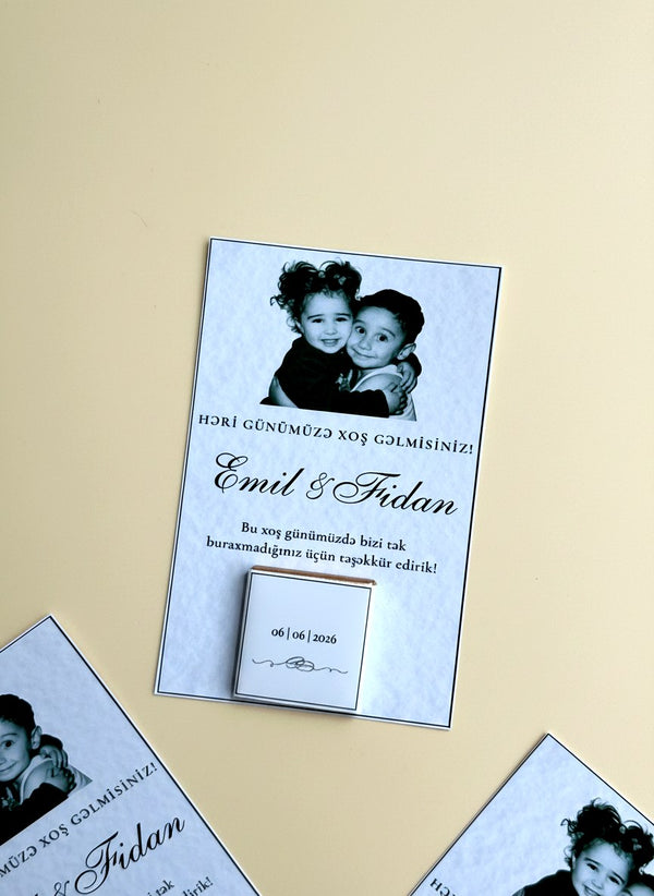 Wedding & Engagement Favor Cards with Photos – Personalized Chocolate — Chocoodad Baku