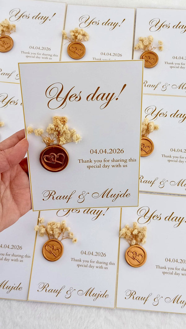 Engagement Cards with Dried Flowers — Chocoodad Baku