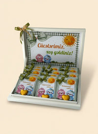 Chick Designed Welcome Twins - 24 Chocolates in Box — Chocoodad Baku