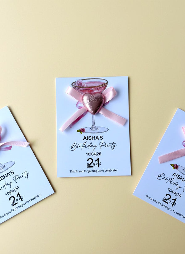 21st Birthday Favor Chocolate Cards – Personalized Chocolate — Chocoodad Baku