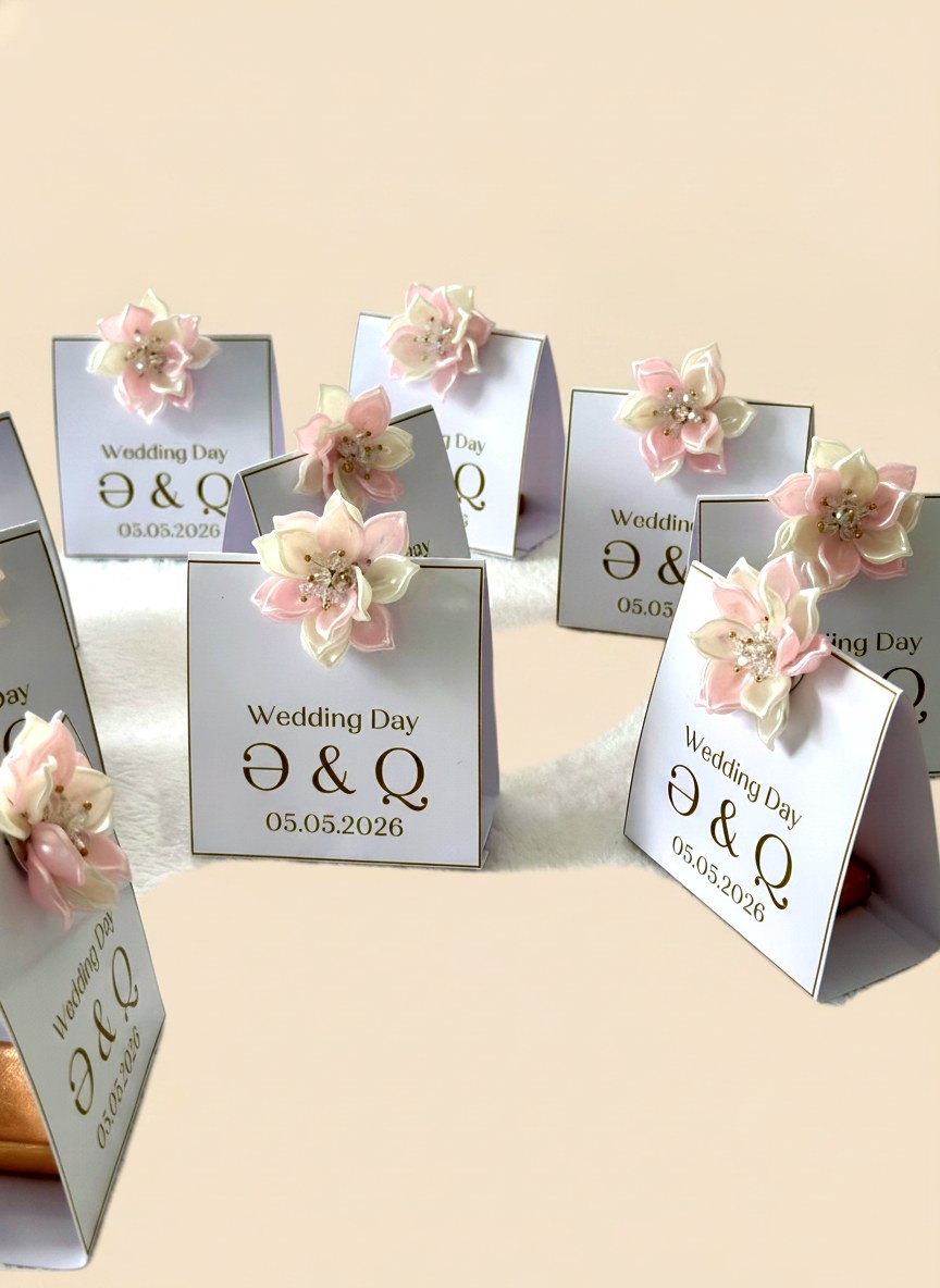 Floral Wedding Favor Cards – Personalized Chocolate — Chocoodad Baku