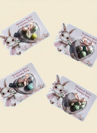 Bunny 1st Birthday Favor Cards – Personalized Chocolate – Design 2 — Chocoodad Baku