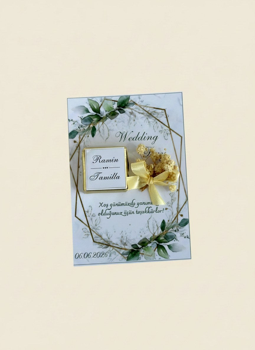Wedding Favor Chocolate Cards – Personalized Chocolate — Chocoodad Baku