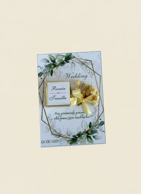 Wedding Favor Chocolate Cards – Personalized Chocolate — Chocoodad Baku