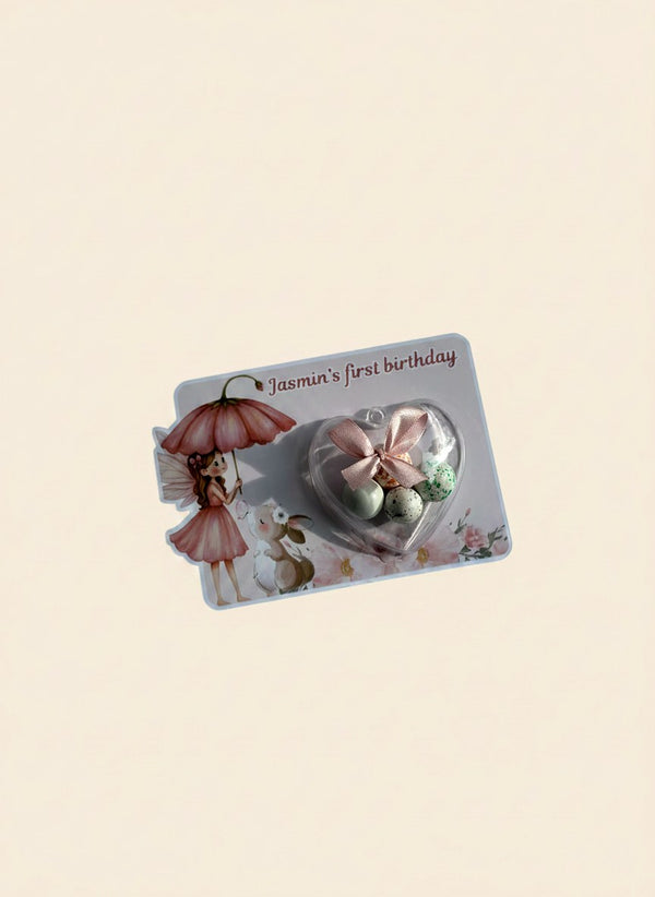 Bunny & Little Angel 1st Birthday Favor Cards – Personalized Chocolate — Chocoodad Baku