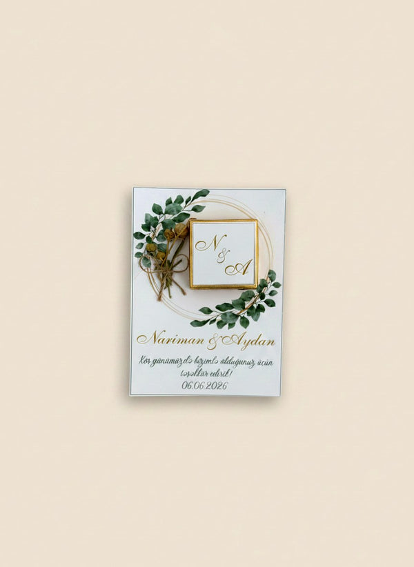 Engagement Favor Cards – Personalized Chocolate – Design 2 — Chocoodad Baku
