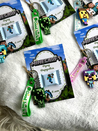Minecraft Game Birthday Favor Cards – Personalized Chocolate & Keycahin — Chocoodad Baku