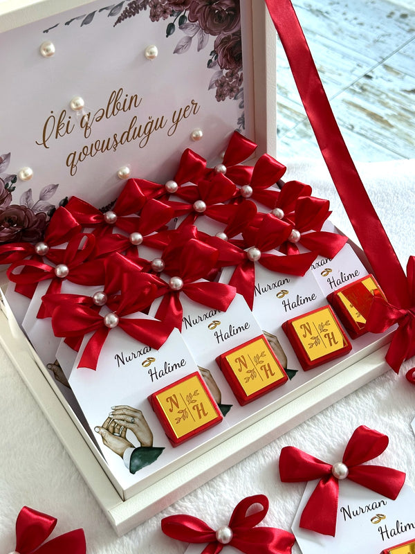 Engagement Favor Cards (30 Chocolates in Box) — Chocoodad Baku