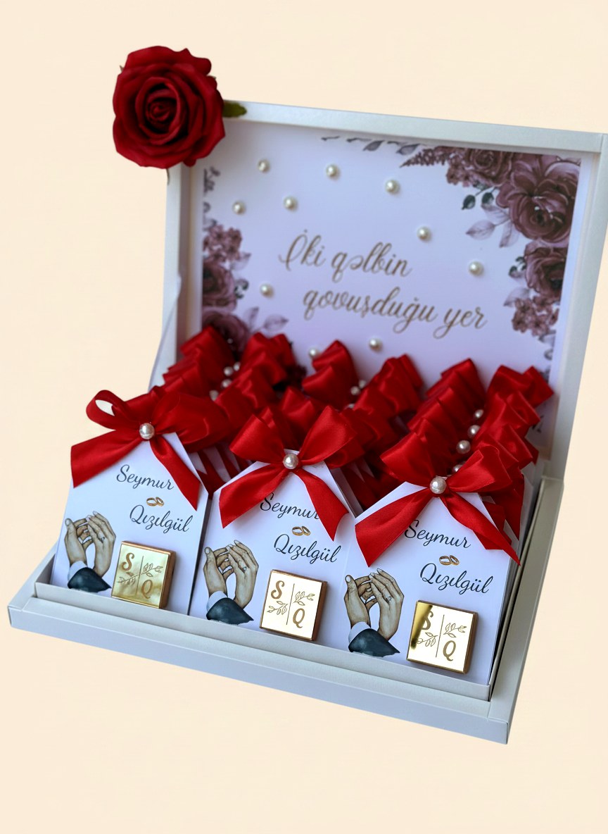 Marriage Day - 30 Chocolate Cards in Box — Chocoodad Baku