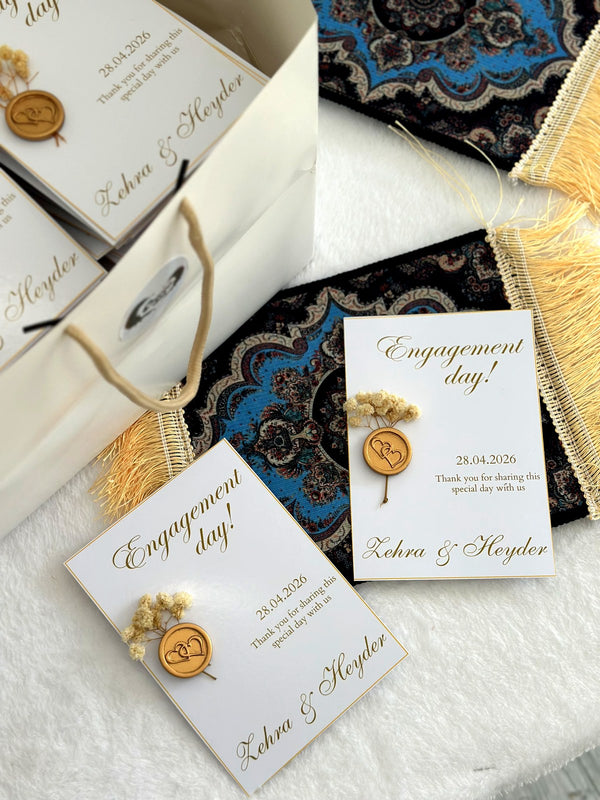 Floral Engagement Favor Cards with Dried Flowers — Chocoodad Baku