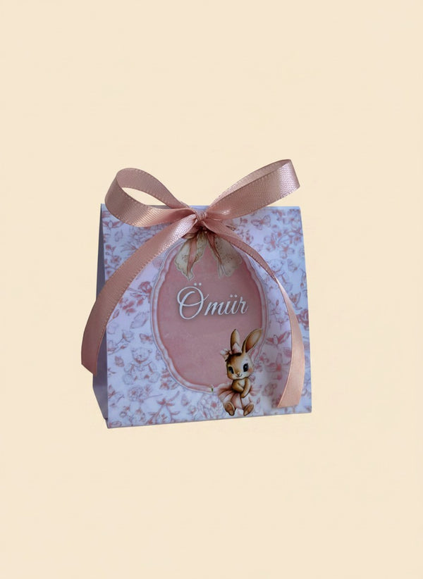 Bunny Baby Welcome Favor Cards – Personalized Chocolate – Design 3 — Chocoodad Baku