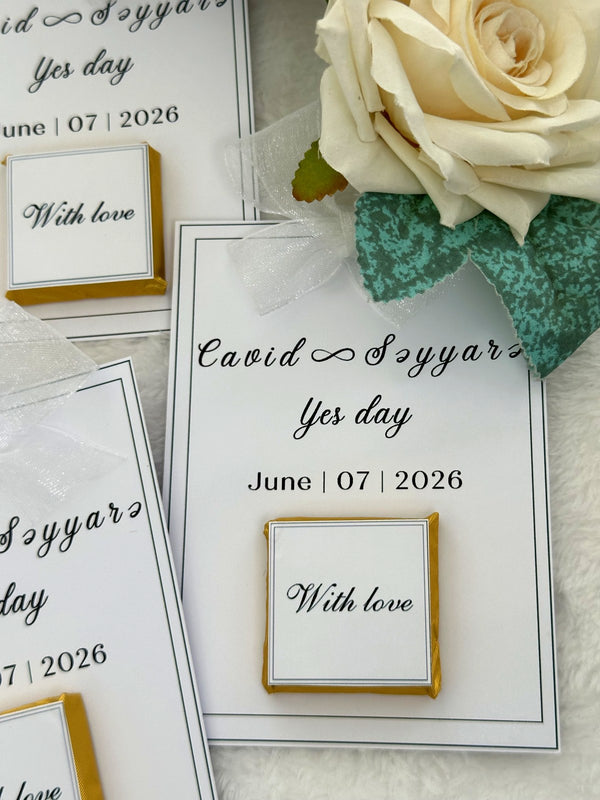 Engagement Favor Cards – Personalized Chocolate – Design 3 — Chocoodad Baku